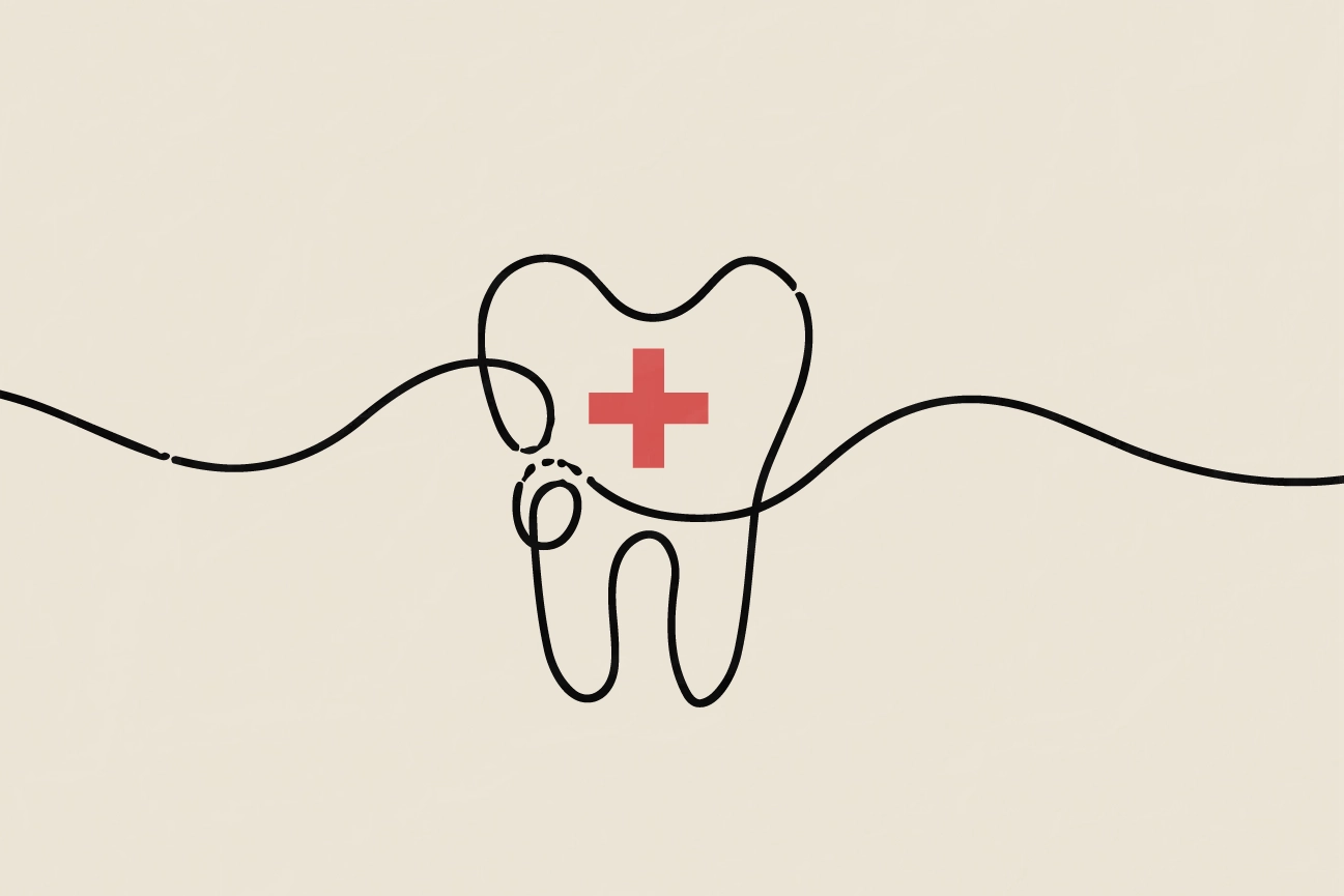 What kills a tooth infection fast? Banner image line art of tooth